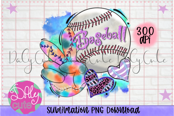 Peace Love Baseball PNG, Baseball MOM Graphics and Print Templates